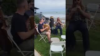 Sailors Hornpipe at the sea 🌊 #celtic #celticfolk #livemusic   #pennywhistle #bodhran #folkmusic