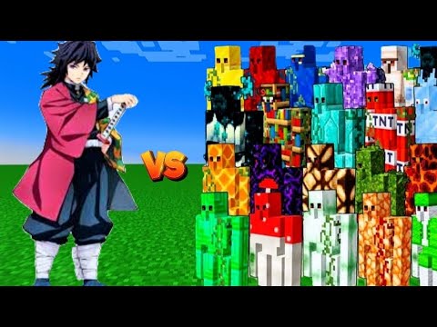 Giyu Tomioka vs 120 DIFFERENT GOLEMS - EPIC MINECRAFT BATTLE