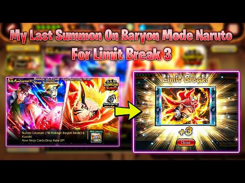 NxB NV : My Last Summon On Baryon Mode Naruto For Limit Break 3 🔥 Naruto Baryon Mode Summon NxB NV