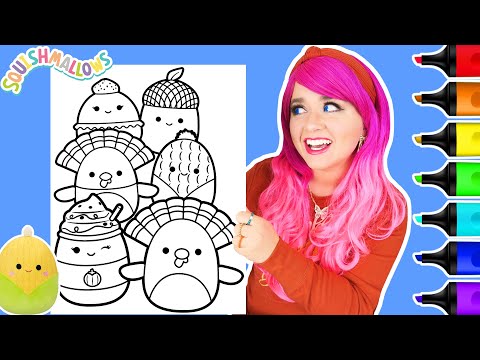 Coloring Squishmallows Thanksgiving Coloring Page | Ohuhu Art Markers