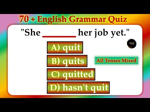 70 + Grammar Tenses Quiz | English Tense Practice Test | English Grammar Quiz | No.1 Quality English