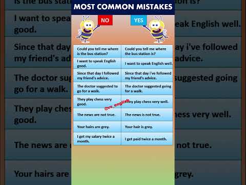 Most Common Mistakes in English Sentences You Need to Avoid! ||Grammar Mistakes #shorts  VS ENGLISH