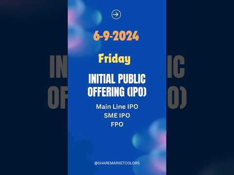 Current IPO: 6-Sep-2024 #ipo #initialpublicoffering #nse #bse #sme #smeipo #primarymarket #fbo