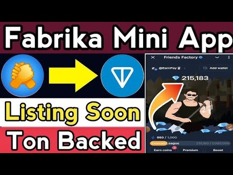 Friends Factory Airdrop || The Fabrika Mini App Airdrop || Friend Factory Airdrop Update