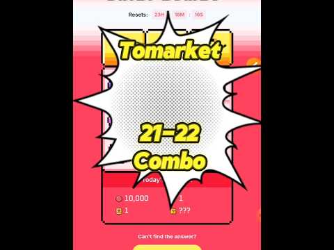 Tomarket combo today | 21 October daily combo | tomarket combo