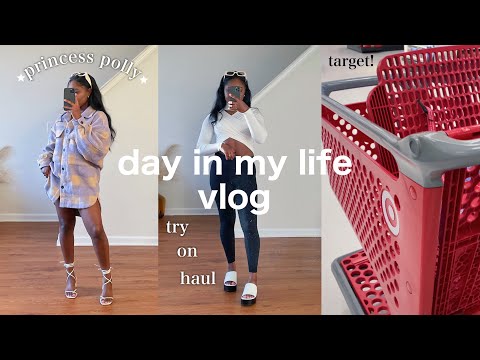 Princess Polly spring try on haul & target shopping! a day in my life vlog | Simone Cristina