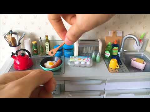 Re-ment Mini Kitchen | Toy Miniatures | Mini Toy Food Cooking | Egg Frying