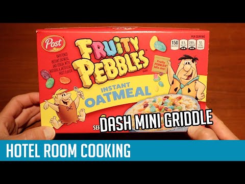 Cooking Fruity Pebbles Oatmeal On A Dash Mini Griddle - Dollar Tree Food Review