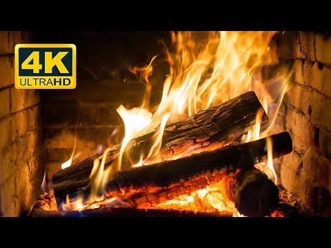 🔥 Cozy Fireplace 4K (12 HOURS). Relaxing fireplace sounds. Cozy crackling fire 4K