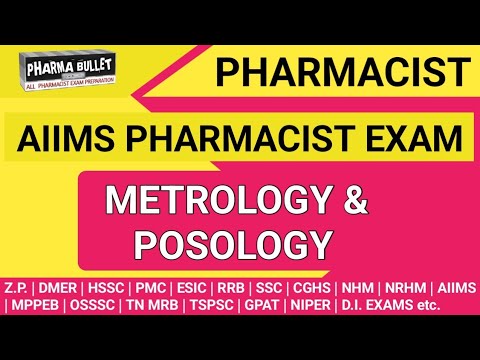 AIIMS Pharmacist exam preparation | Posology & Metrology MCQS | Pharmaceutics MCQS @MANISH06