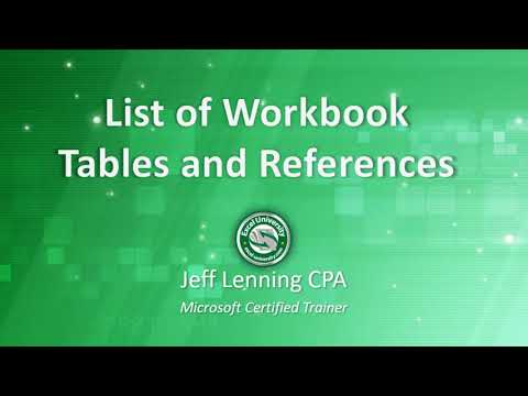 List Workbook Tables And References