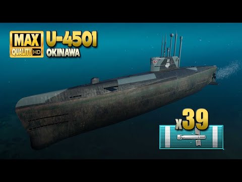 Submarine U-4501: 39 torpedo hits on map Okinawa - World of Warships