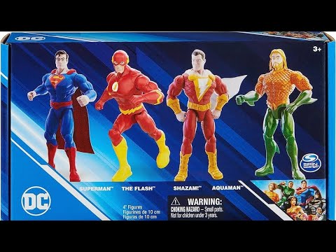 (Spin master) DC Superman, The Flash, Shazam, and Aquaman 4 pack