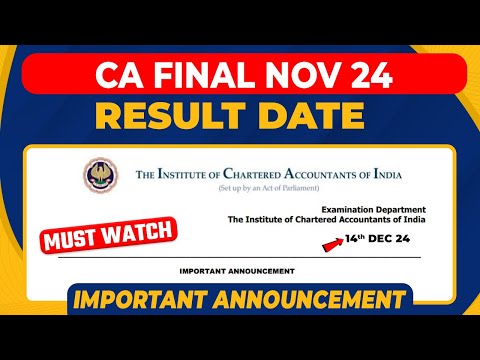 CA Final Nov 24 Result Date | CA Rajesh Sharma Sir Shared the CA Final Nov 24 Exam's Result Date