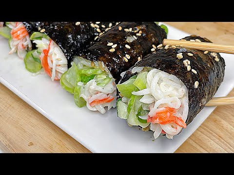 딱 2가지 재료로 만드는 살 쏙 빠지는 초간단 김밥 레시피! 불 안쓰고 만드는 최고의 다이어트 레시피