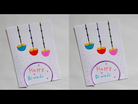 🥰 Diwali Card 🥰 Diwali Greeting Card/How to Make Diwali Card Making/Easy Diwali Card/White PaperCard