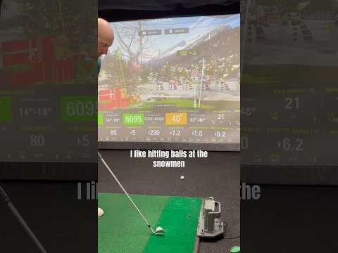 Golfing in a winter wonderland #golf #golfswing #simulator #skytrak