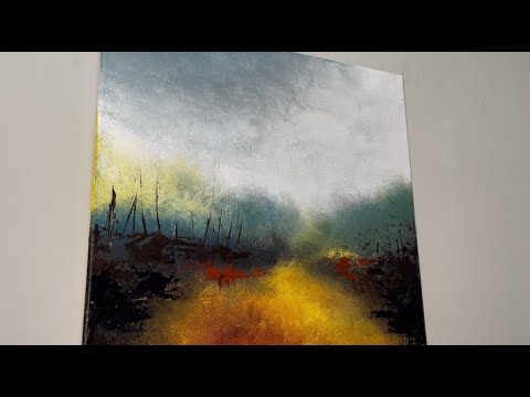 Painting nature using Sponge 🧽 in less than 20 minutes. Amazing technique in one try #natureart