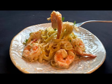 Shrimp Fettuccine Alfredo from Scratch