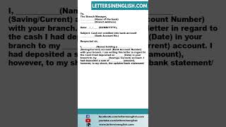 Application for Cash Deposited but Amount not Credited in Account