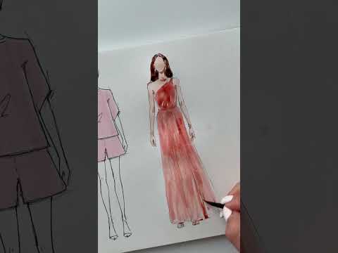 Let me tech you how to draw fashion sketch ✍️ #fashionsketchbook #fashionsketching #watercolor #art