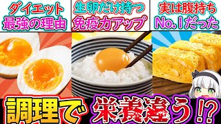 【ゆっくり解説】卵史上衝撃の違い！調理法で栄養素が大きく違っていた…⁉︎