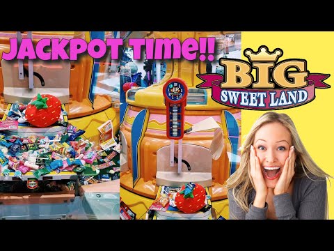 Candy Pusher Jackpot - BIG SWEETLAND ARCADE❤ Cutest Prizes!