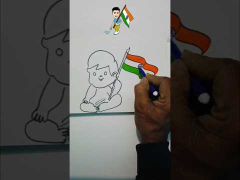 Indian 🇮🇳 Flag Drawing | Independence day Art | #shorts #drawingshortfeed