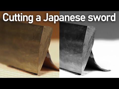 日本刀を切ってみた。 / Cutting a Katana to see the cross section.