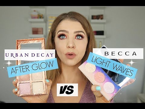 BATTLE OF THE HIGHLIGHTS URBAN DECAY AFTER GLOW VS BECCA LIGHT WAVES