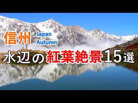 Best 15 Waterside Autumn Foliage Views in Shinshu Nagano / Beautiful Scenery of Japan [ 4K ]