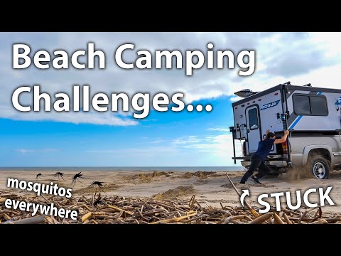 STUCK ON THE BEACH Truck Camper Life in Louisiana #vanlife