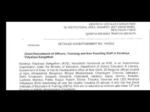 KVS Vacancy 2022 official notification out || Syllabus changed  & New exam pattern 🤐