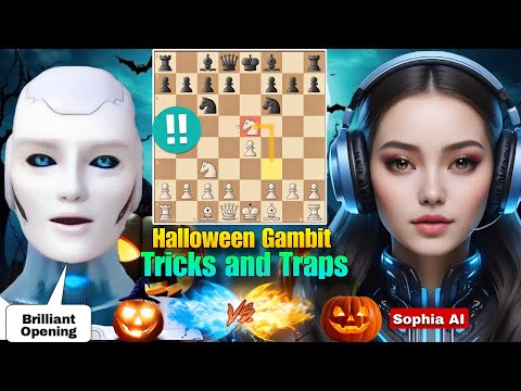 Stockfish 17 Played Halloween Gambit (85% People Doesn't Know) Against Sophia AI | Chess Gambit | AI