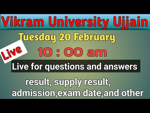 Student Q&N live , college supply, result , admission releted question Vikram UniversityUjjain #live