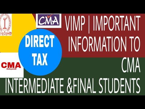 IMPORTANT UPDATES about TAX | Important Information for CMA Inter&Final Students CMA MALAYALAM