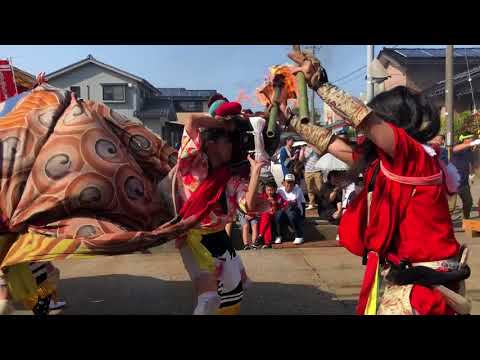 富山県射水市新湊獅子舞2018【奈呉町】