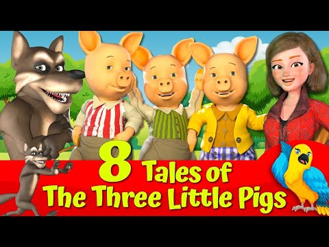 🔴Three Little Pigs and The Big Bad Wolf 🐷🐺 🔴 Eight Animated Fairytales for Kids💥