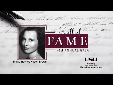 Malva Haynes Huson Brown, 2015 LSU Manship School Hall of Fame inductee.