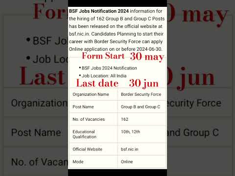 BSF New vecancy 2024 #bsf #bsfstatus #trending #shortvideo #shortsfeed #shorts #job #jobalert #yt ..