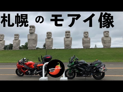 【No.863】激辛ライダーと行く札幌のモアイ像【まさかの鹿アタック！？】Suzuki GSX1300R Hayabusa & Moai Statues in Sapporo