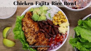 Chicken Fajita Rice Bowl | Fajita Rice Bowl Recipe | Easy Chicken and Rice Bowl