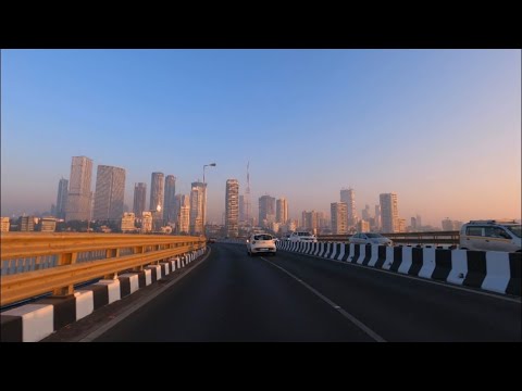 Mumbai Skyline 2023 | Breathtaking Winter Sunset Drive - 4K