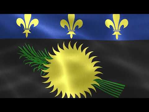 [10 Hours] Guadeloupe Flag Waving - Video & Audio - Waving Flags