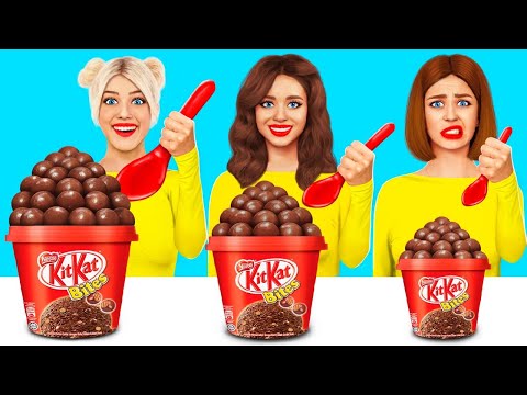 Big, Medium and Small Plate Challenge | Funny Moments with Giant vs Tiny Snacks by RATATA