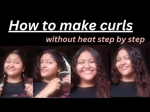 Soft curls without heat। How to hair curls without heat। #hairstyle #viral #haircurls #trending