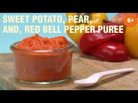 How to Make Sweet Potato, Pear, and Red Bell Pepper Baby Puree