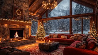 Cozy Christmas Ambience 🎄 Relaxing Christmas Jazz Instrumental Music & Crackling Fireplace Sounds 🔥