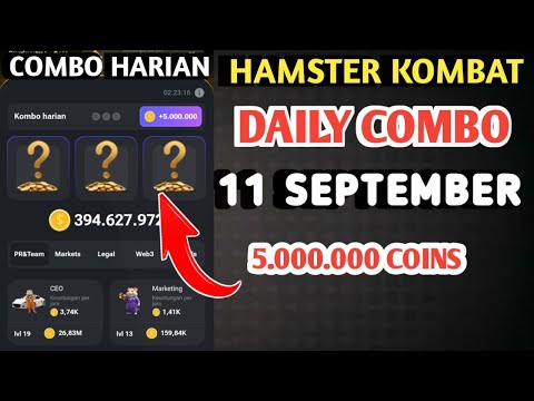 COMBO HARIAN HAMSTER KOMBAT HARI INI 11 SEPTEMBER 2024 | HAMSTER KOMBAT DAILY COMBO TODAY