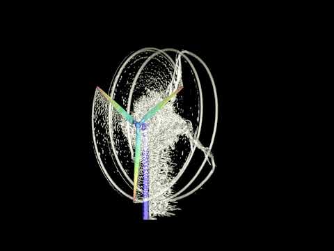 風力発電機の流体解析ー渦度分布
